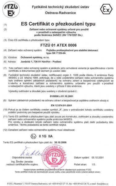 ATEX poistky - SK1P/25-IIA (nerez)
